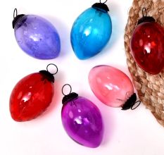 6 Pieces Multicolor Christmas Ornaments - Easter Eggs Decor Christmas Tree Ornaments 
